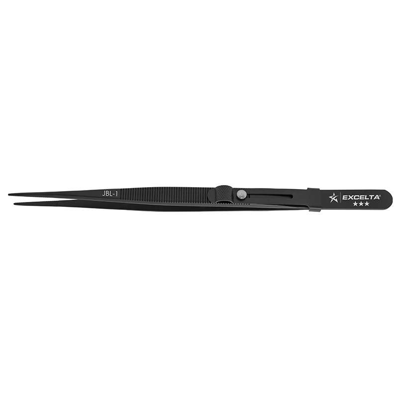 Forceps, Gemologist, .0355" Tip, Stainless Steel, Slide Lock